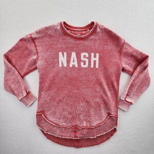 Nash Oversized Poncho Crew Shirt Size Small Red